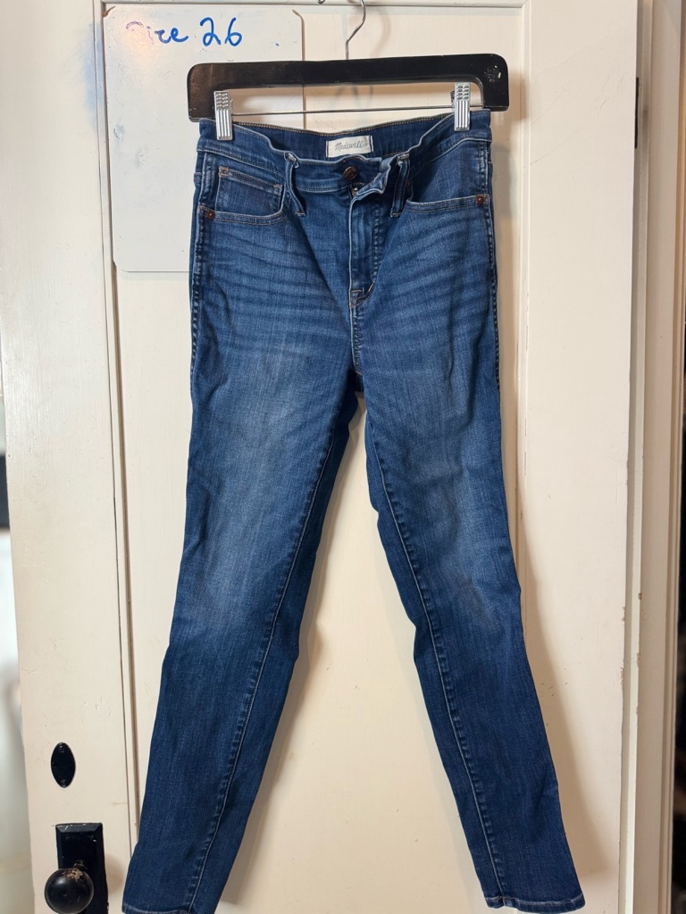 Madewell High-Rise Skinny Jeans in Dark Blue Wash
